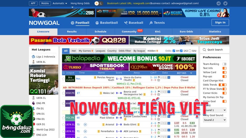 Tổng quan về Nowgoal