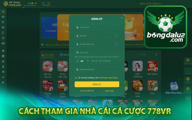 Cách tham gia nhà cái cá cược 778vr