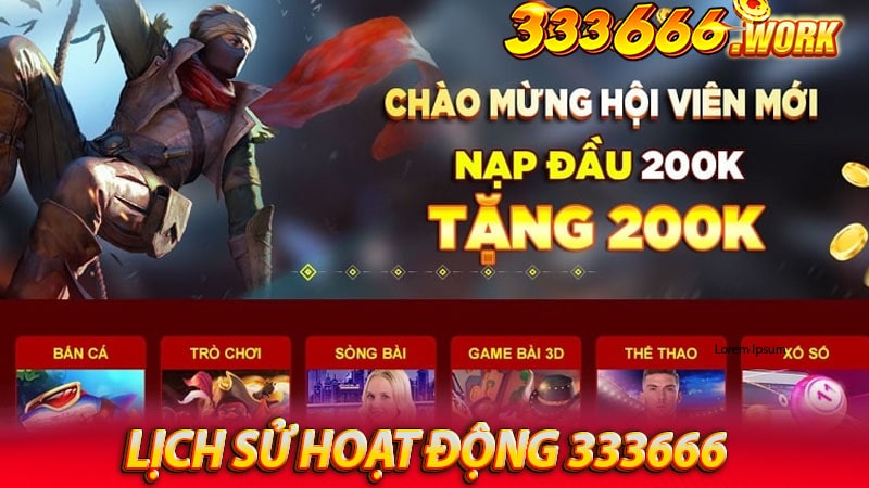 Lịch sử hoạt động trong nghành cá cược của 333666