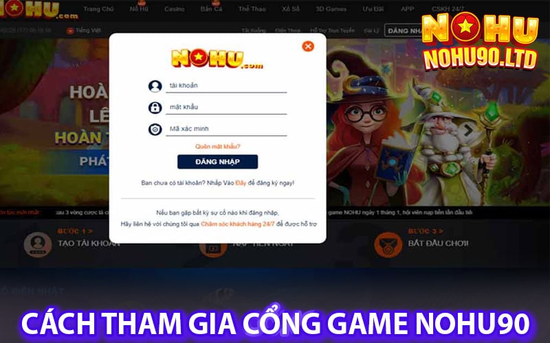 Cách thức tham gia cổng game nohu90 cho tân thủ mới