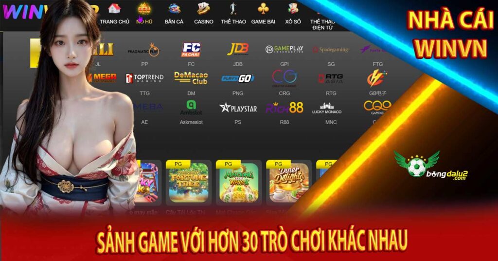 Sảnh Game Với Hơn 30 Trò Chơi Khác Nhau