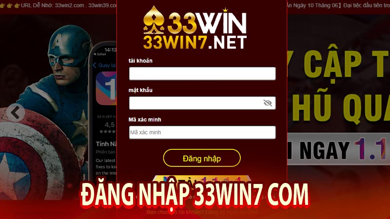 Đăng nhập 33win7 com